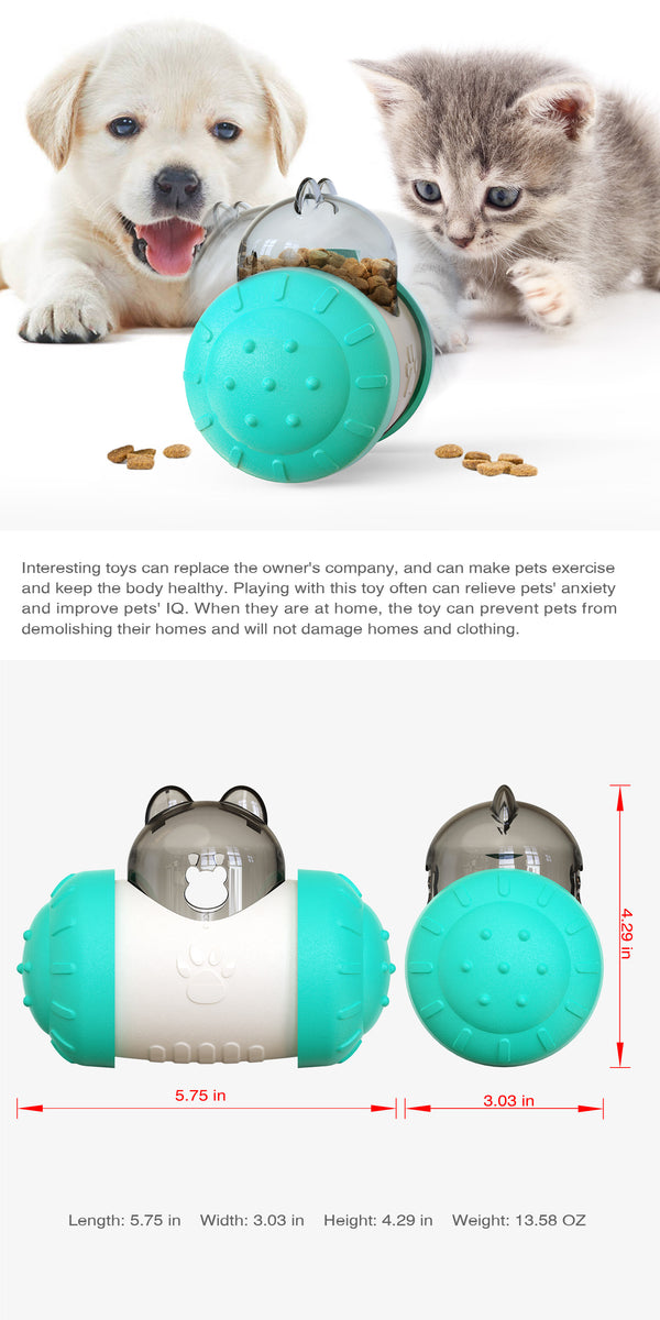 Pet Dog Cat Tumbler Toy Interactive Food Dispensing Ball Treat Puzzle IQ Training Feeder Slow Eating Toys Pet Product | Vimost Shop.