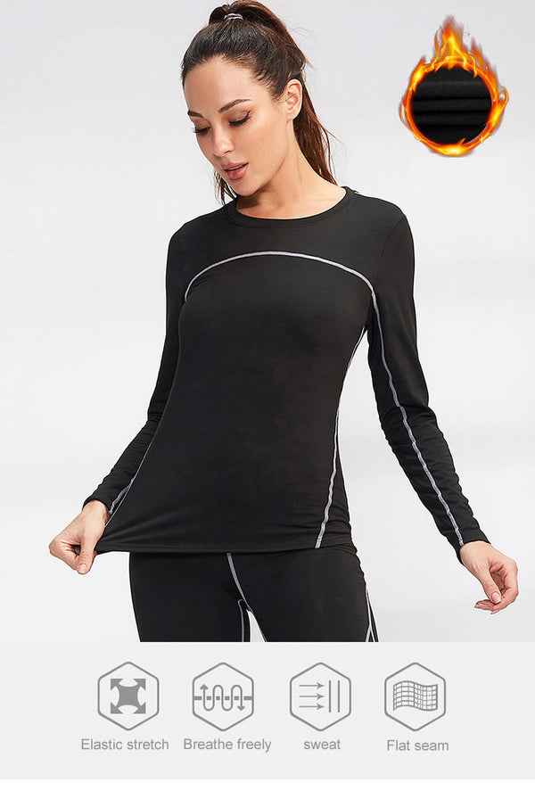 Thermal Sports Suits Women Workout Yoga Set Fitness Clothing High Waist Running Pants Gym Leggings Long Sleeve Crop Top Shirts | Vimost Shop.