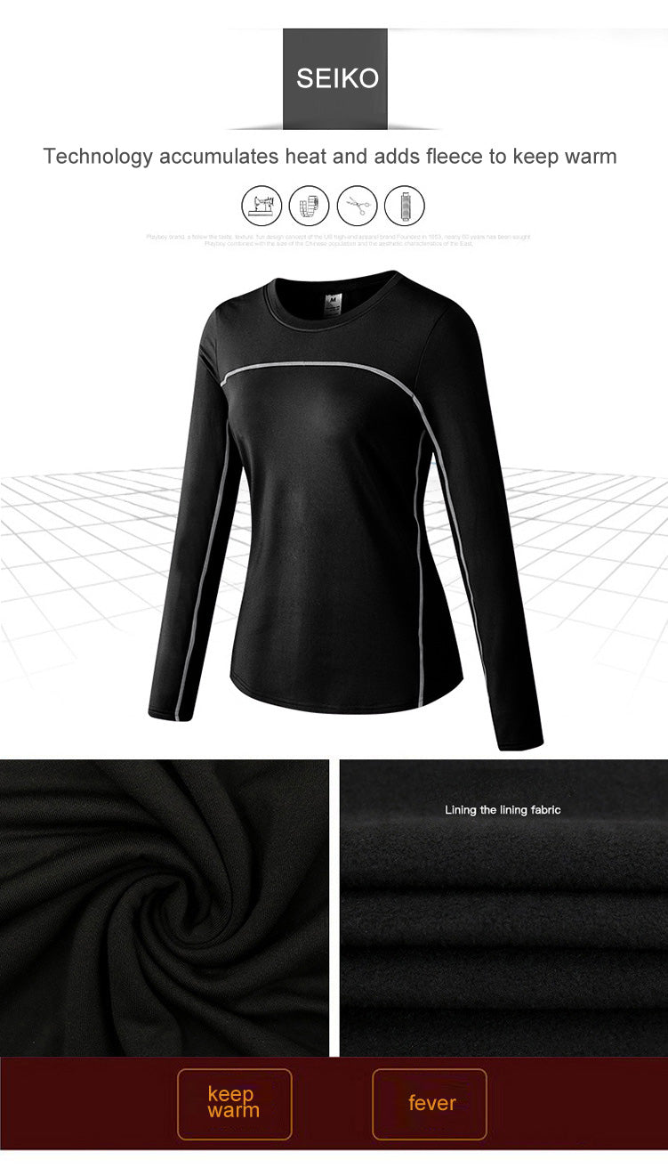 Thermal Sports Suits Women Workout Yoga Set Fitness Clothing High Waist Running Pants Gym Leggings Long Sleeve Crop Top Shirts | Vimost Shop.