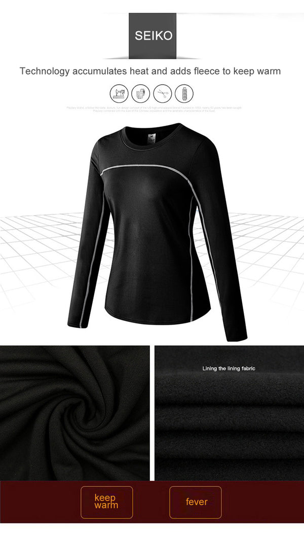 Thermal Sports Suits Women Workout Yoga Set Fitness Clothing High Waist Running Pants Gym Leggings Long Sleeve Crop Top Shirts | Vimost Shop.