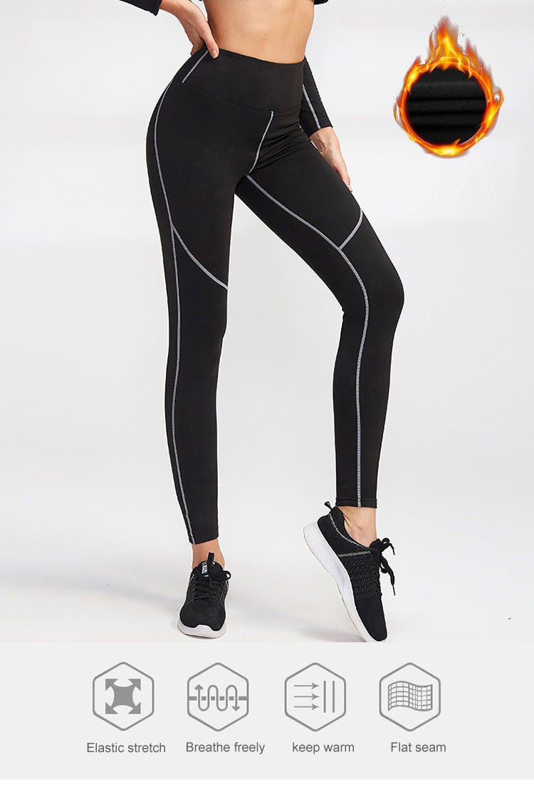 Thermal Sports Suits Women Workout Yoga Set Fitness Clothing High Waist Running Pants Gym Leggings Long Sleeve Crop Top Shirts | Vimost Shop.