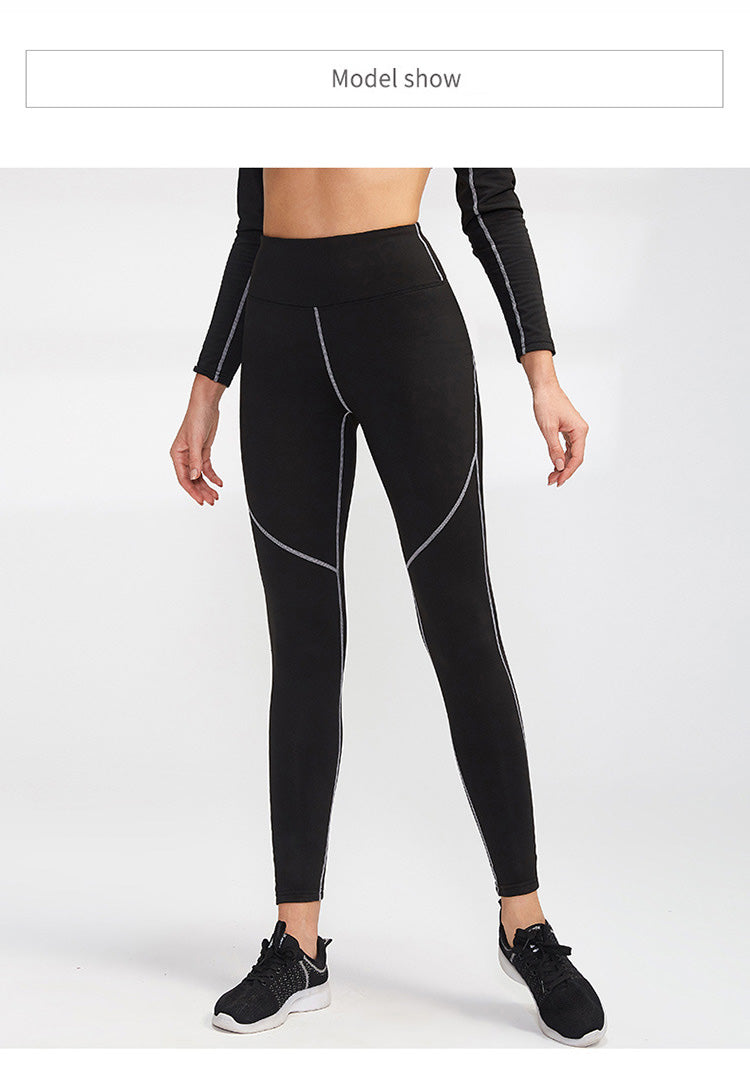 Thermal Sports Suits Women Workout Yoga Set Fitness Clothing High Waist Running Pants Gym Leggings Long Sleeve Crop Top Shirts | Vimost Shop.