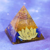Lotus Meditation Orgonite Pyramid Energy Stone Lapis Lazuli Healing Pyramid Craft Orgone Ornaments | Vimost Shop.