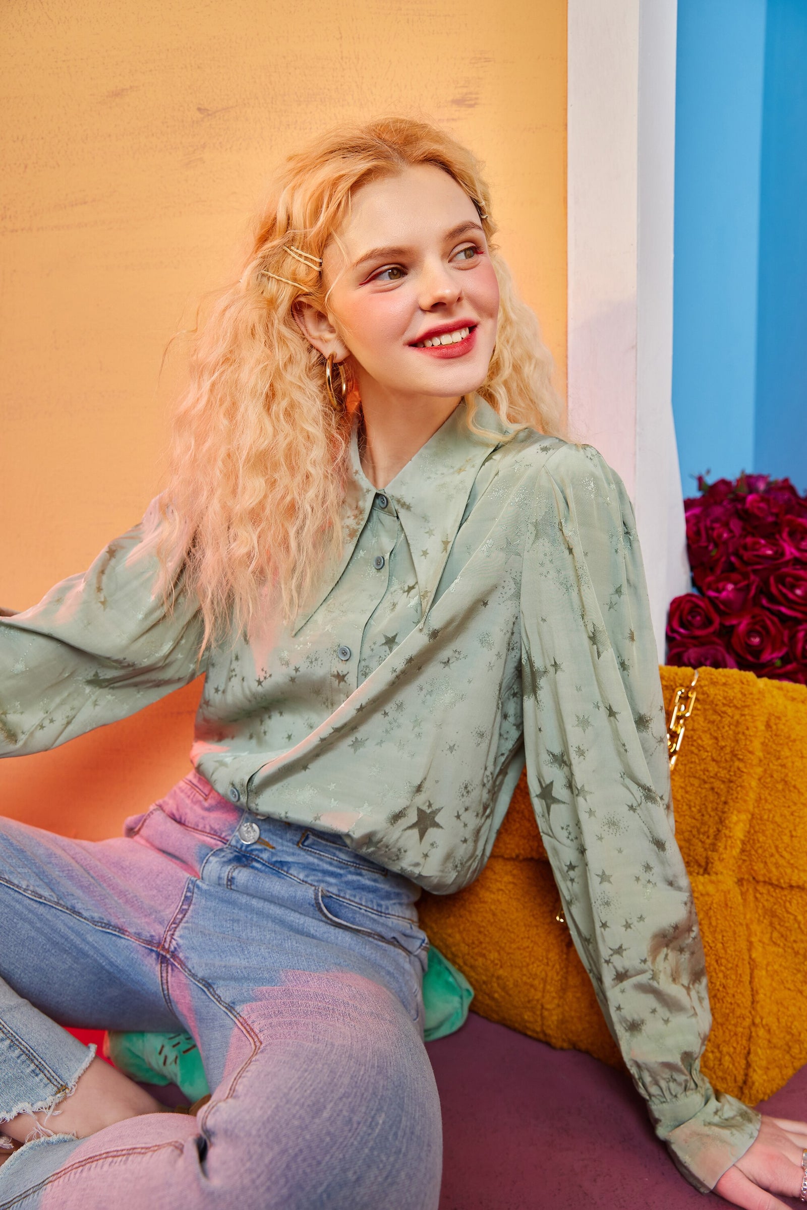 Solid Pure Single Breasted Casual Chiffon Shirt Women,Spring Vintage Full Sleeve Korean Ladeis Basic Daily Top