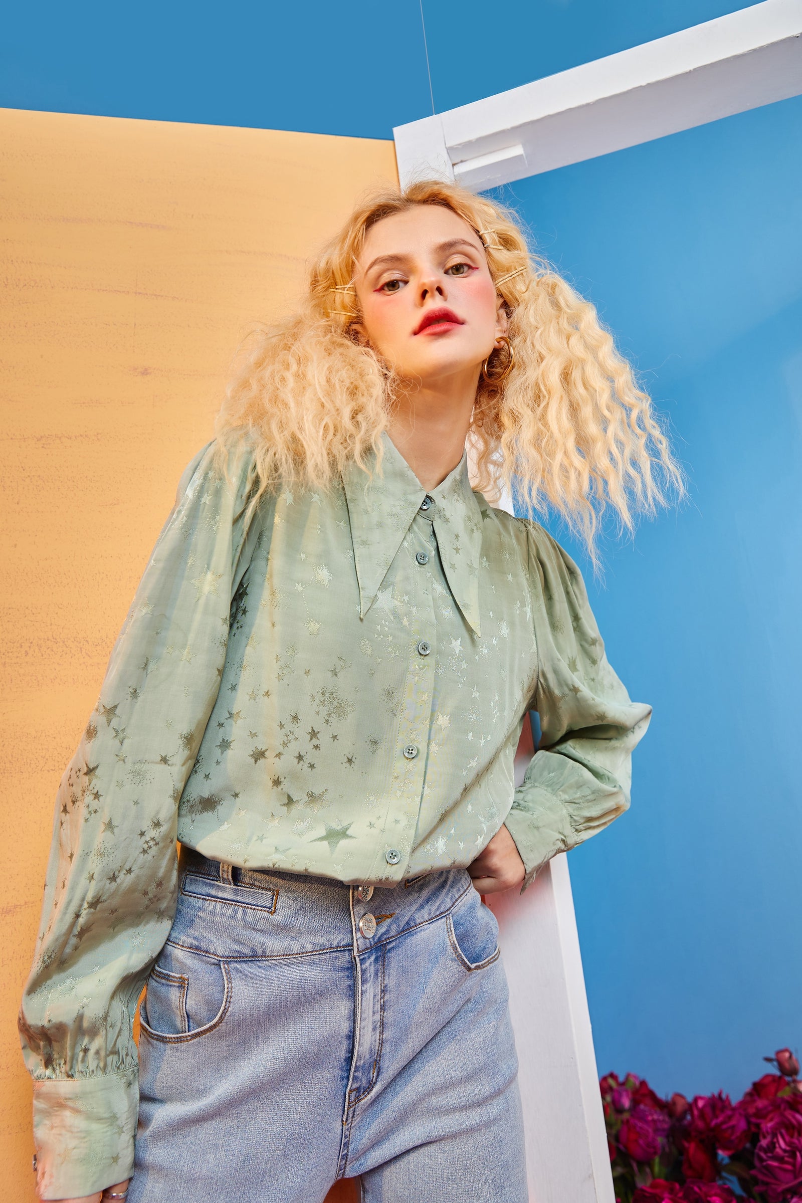 Solid Pure Single Breasted Casual Chiffon Shirt Women,Spring Vintage Full Sleeve Korean Ladeis Basic Daily Top