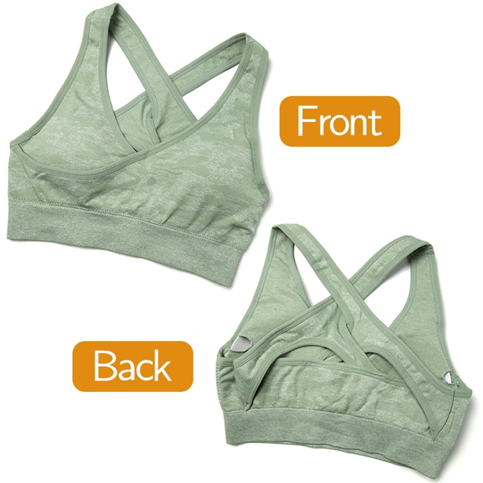 Yoga Bra Crop Tops Gym Seamless Sports Bras Fitness Padded Brassiere Workout Tank Top Running Short Vest Athletic Underwear | Vimost Shop.