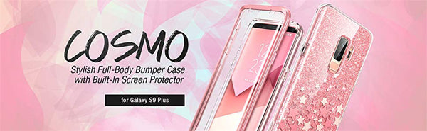For Samsung Galaxy S9 Plus Case Cosmo Full-Body Glitter Marble Bumper Protective Cover with Built-in Screen Protector | Vimost Shop.