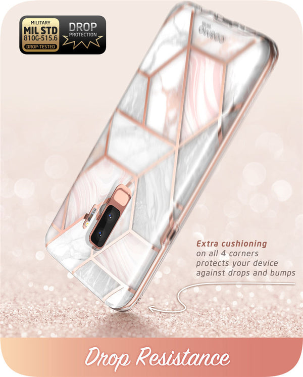 For Samsung Galaxy S9 Plus Case Cosmo Full-Body Glitter Marble Bumper Protective Cover with Built-in Screen Protector | Vimost Shop.