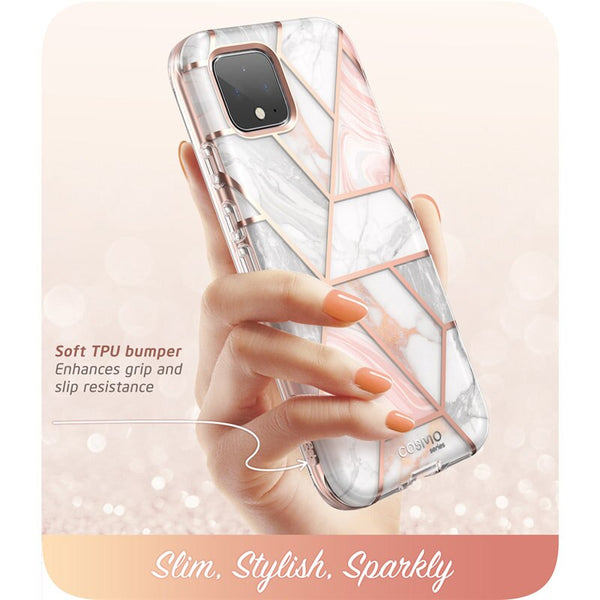 For Google Pixel 4 XL Case 6.3 inch (2019) Cosmo Full-Body Glitter Marble Bumper Case with Built-in Screen Protector | Vimost Shop.