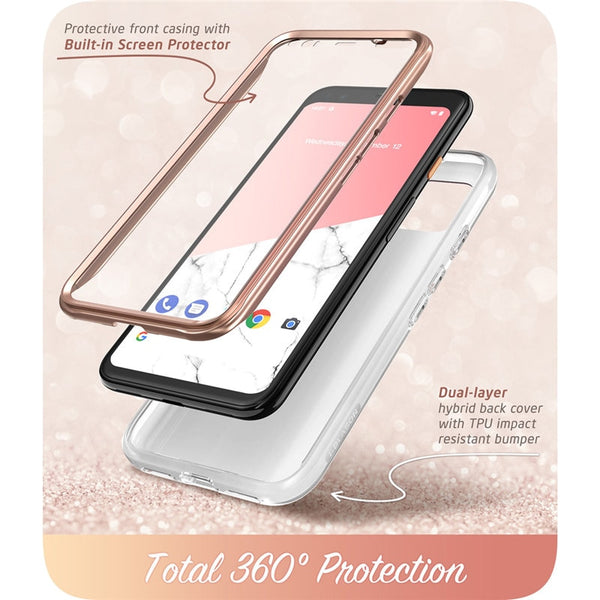 For Google Pixel 4 XL Case 6.3 inch (2019) Cosmo Full-Body Glitter Marble Bumper Case with Built-in Screen Protector | Vimost Shop.
