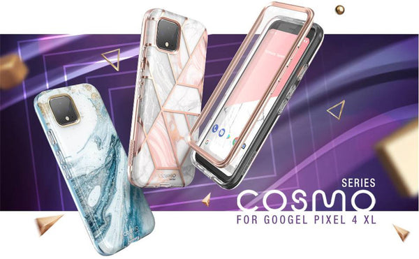 For Google Pixel 4 XL Case 6.3 inch (2019) Cosmo Full-Body Glitter Marble Bumper Case with Built-in Screen Protector | Vimost Shop.