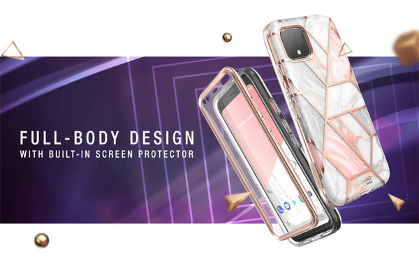 For Google Pixel 4 XL Case 6.3 inch (2019) Cosmo Full-Body Glitter Marble Bumper Case with Built-in Screen Protector | Vimost Shop.