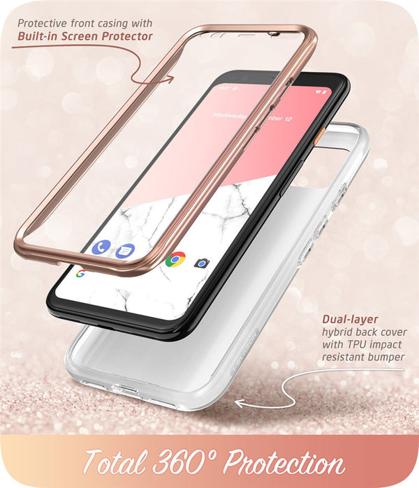 For Google Pixel 4 XL Case 6.3 inch (2019) Cosmo Full-Body Glitter Marble Bumper Case with Built-in Screen Protector | Vimost Shop.