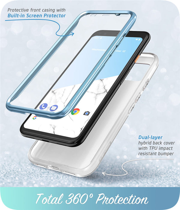 For Google Pixel 4 XL Case 6.3 inch (2019) Cosmo Full-Body Glitter Marble Bumper Case with Built-in Screen Protector | Vimost Shop.