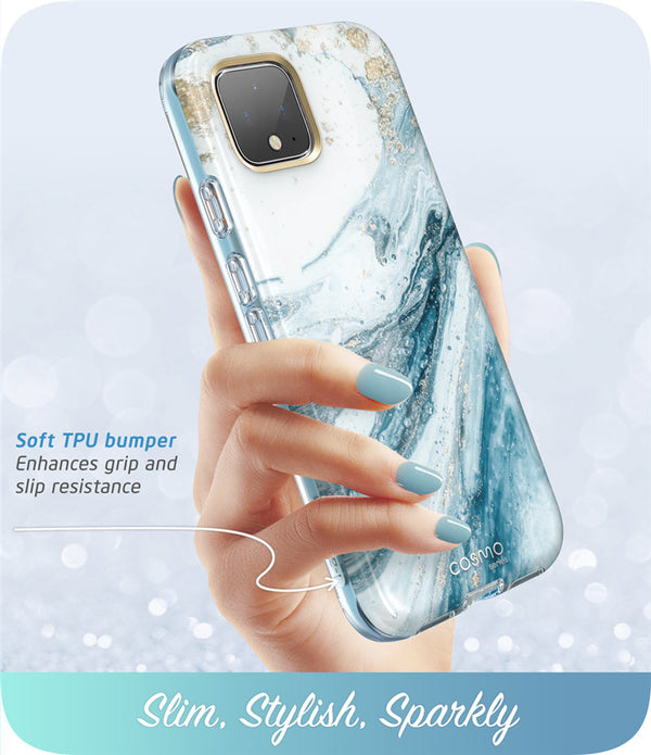 For Google Pixel 4 XL Case 6.3 inch (2019) Cosmo Full-Body Glitter Marble Bumper Case with Built-in Screen Protector | Vimost Shop.