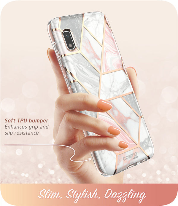 For Samsung Galaxy A10e Case Cosmo Full-Body Glitter Marble Bumper Case with Built-in Screen Protector | Vimost Shop.