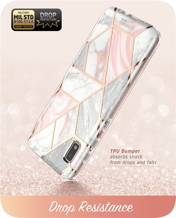 For Samsung Galaxy A10e Case Cosmo Full-Body Glitter Marble Bumper Case with Built-in Screen Protector | Vimost Shop.