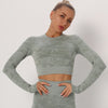 Yoga Crop Tops Women Long Sleeves T-shirts Gym Clothing Sportswear Fitness Tank Tops Workout Shirts Running Cropped Tracksuit | Vimost Shop.
