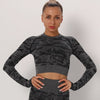 Yoga Crop Tops Women Long Sleeves T-shirts Gym Clothing Sportswear Fitness Tank Tops Workout Shirts Running Cropped Tracksuit | Vimost Shop.