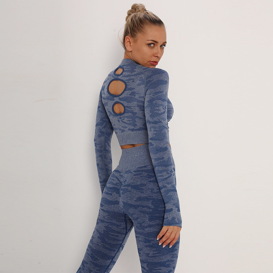 Yoga Crop Tops Women Long Sleeves T-shirts Gym Clothing Sportswear Fitness Tank Tops Workout Shirts Running Cropped Tracksuit | Vimost Shop.