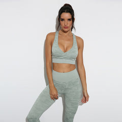 Yoga Sets Leggings Gym Sportswear Fitness Pants Sports Bra Running Suits Workout Outfits 2 Piece Tracksuits Exercise Activewear