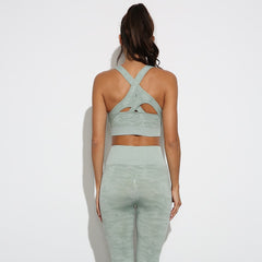 Yoga Sets 2 Piece Sport Outfits Workout Clothes Gym Sportswear Sports Bras Yoga Pants Fitness Seamless Leggings Running Suits