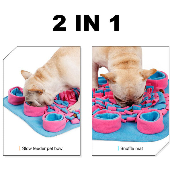 Eco Friendly Pet Dog Snuffle Mat Soft Fleece Colorful Non-slip Dogs Training Blanket Toys Dog Slow Eating Bowl Mats 42x42cm | Vimost Shop.