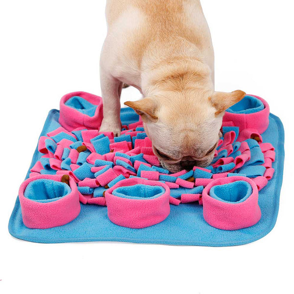 Eco Friendly Pet Dog Snuffle Mat Soft Fleece Colorful Non-slip Dogs Training Blanket Toys Dog Slow Eating Bowl Mats 42x42cm | Vimost Shop.