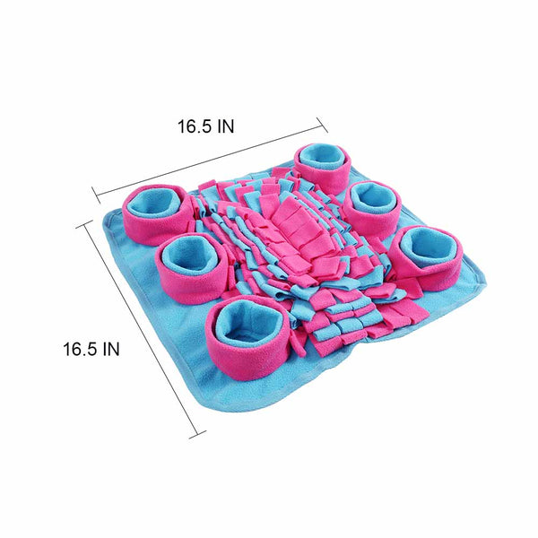 Eco Friendly Pet Dog Snuffle Mat Soft Fleece Colorful Non-slip Dogs Training Blanket Toys Dog Slow Eating Bowl Mats 42x42cm | Vimost Shop.
