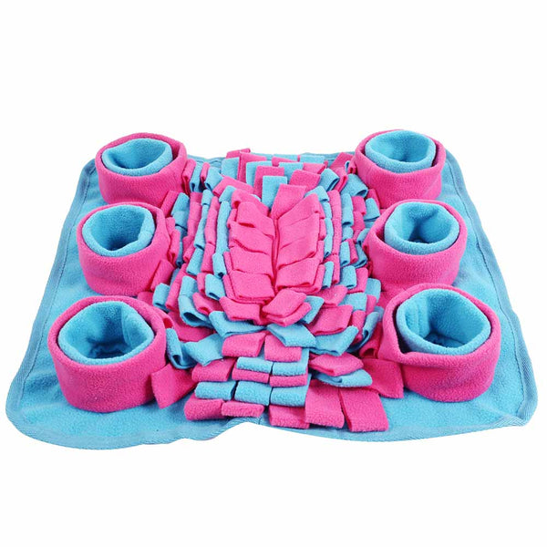Eco Friendly Pet Dog Snuffle Mat Soft Fleece Colorful Non-slip Dogs Training Blanket Toys Dog Slow Eating Bowl Mats 42x42cm | Vimost Shop.