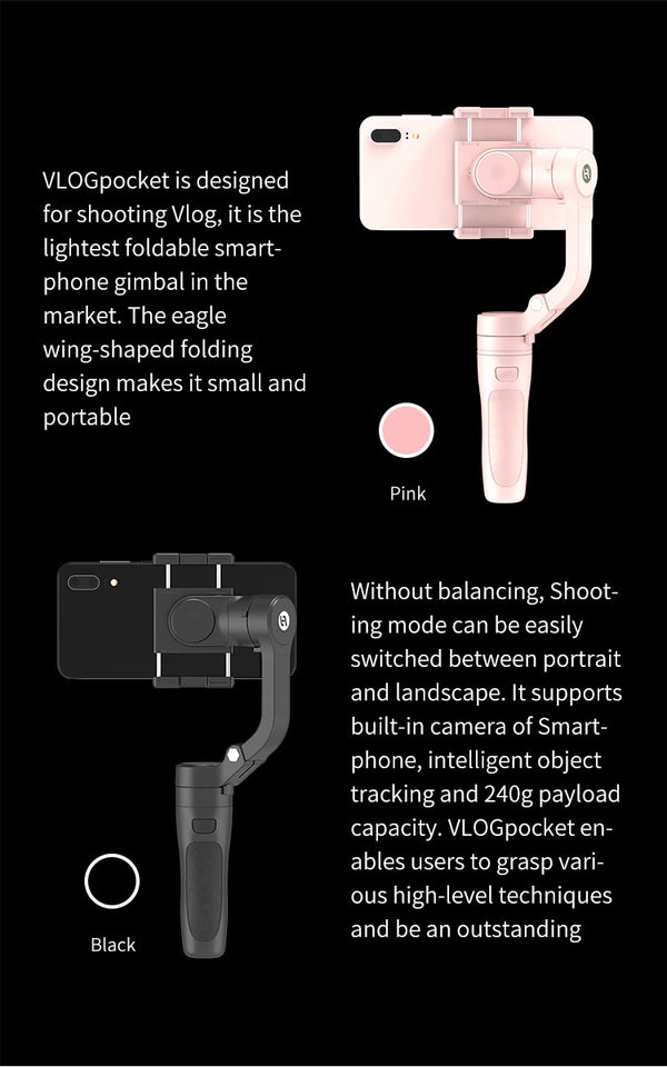 Official Vlog Pocket 3-Axis Handheld Gimbal Smartpho Stabilizer Selfie Stick for iPhone 12,11,X, Samsung S20, XIAOMI | Vimost Shop.
