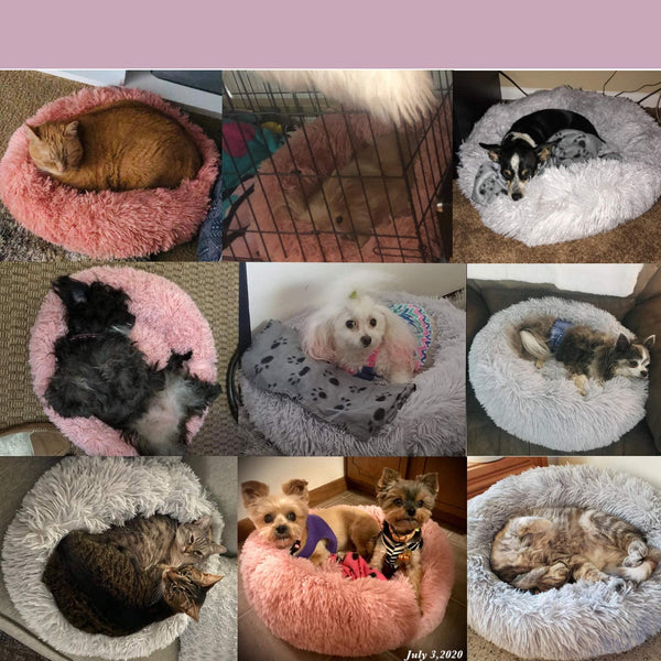 Soft Pet Dog Bed Round Winter warm Long Plush Dog House Cushion Cat Beds Mats Sofa for Samll large Dogs kennel Pet supplies | Vimost Shop.