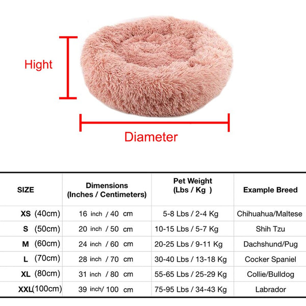 Soft Pet Dog Bed Round Winter warm Long Plush Dog House Cushion Cat Beds Mats Sofa for Samll large Dogs kennel Pet supplies | Vimost Shop.
