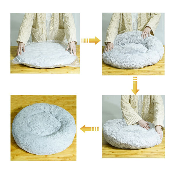 Soft Pet Dog Bed Round Winter warm Long Plush Dog House Cushion Cat Beds Mats Sofa for Samll large Dogs kennel Pet supplies | Vimost Shop.