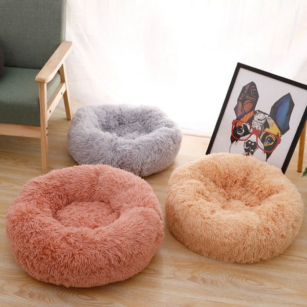 Soft Pet Dog Bed Round Winter warm Long Plush Dog House Cushion Cat Beds Mats Sofa for Samll large Dogs kennel Pet supplies | Vimost Shop.