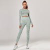 Yoga Set 2 Piece Sport Outfits Gym Activewear Long Sleeve Crop Top + Yoga Pants Running Leggings Suits Workout Tracksuits | Vimost Shop.