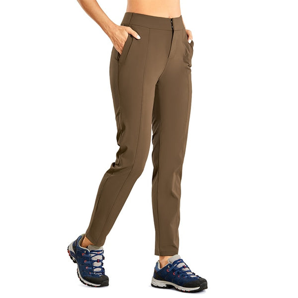Women's Zip-off Hiking Pants Lightweight Quick Dry Comfy Casual Pants Elastic Waist Straight Leg