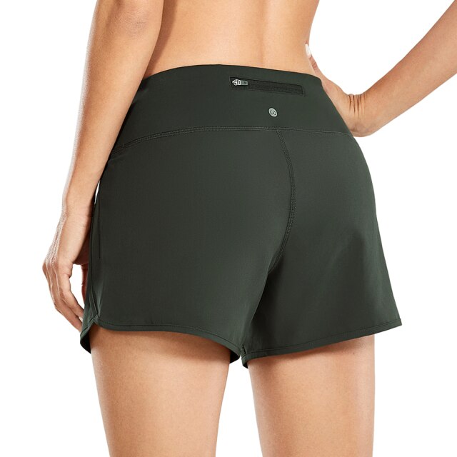 Women's Quick-Dry Workout Running Athletic Sports Shorts with Zip Pocket - 4 Inches