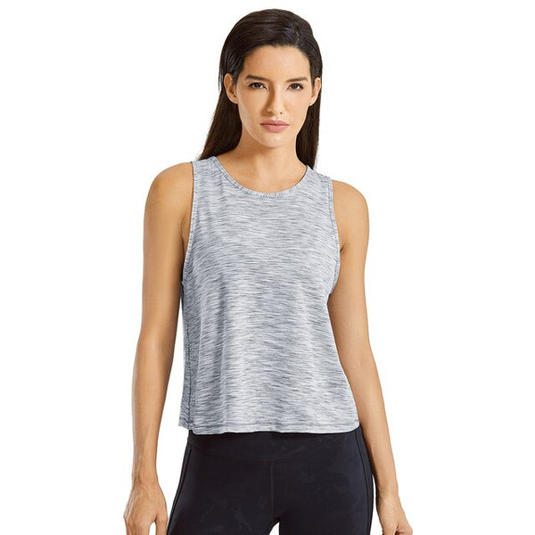 Women's Lightweight Workout Tank Heather Quick Dry Sleeveless Athletic Shirt Casual Top