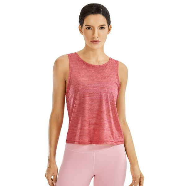 Women's Lightweight Workout Tank Heather Quick Dry Sleeveless Athletic Shirt Casual Top