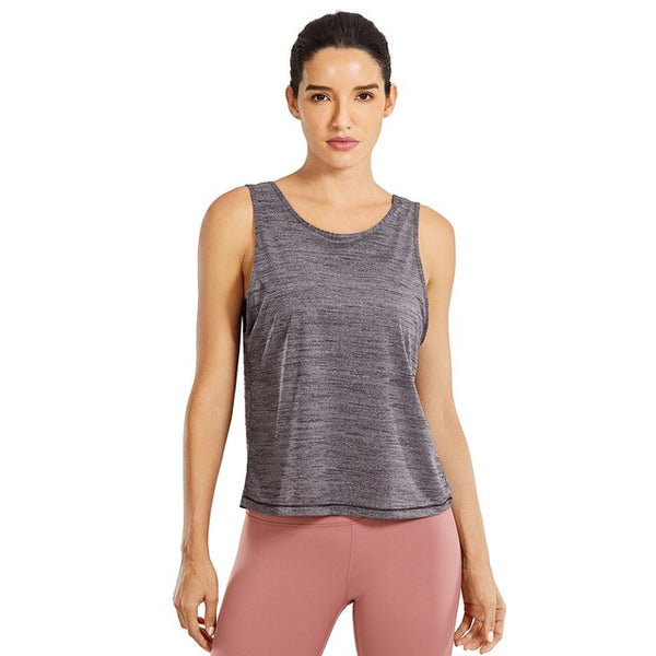 Women's Lightweight Workout Tank Heather Quick Dry Sleeveless Athletic Shirt Casual Top