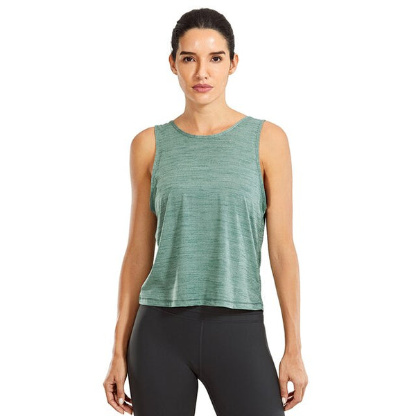 Women's Lightweight Workout Tank Heather Quick Dry Sleeveless Athletic Shirt Casual Top