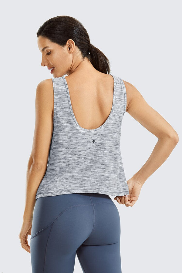 Women's Lightweight Workout Tank Heather Quick Dry Sleeveless Athletic Shirt Casual Top