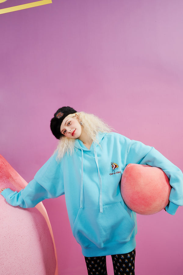 Monkey King Embroidery Casual Oversize Hoodies Sweatshirt Women,Spring Full Sleeve Korean Female,Daily Teddy Top