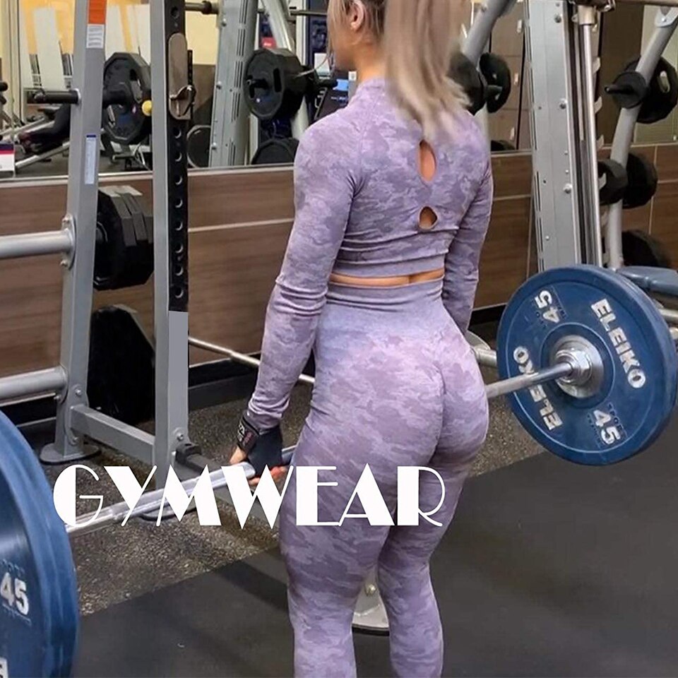 3Pcs Yoga Set Sport Suits Gym Wear Seamless Sportswear Workout Leggings Sports Bra Long Sleeves Crop Tops Fitness Clothing | Vimost Shop.
