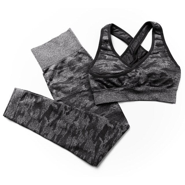 3Pcs Yoga Set Sport Suits Gym Wear Seamless Sportswear Workout Leggings Sports Bra Long Sleeves Crop Tops Fitness Clothing | Vimost Shop.