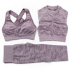 3Pcs Yoga Set Sport Suits Gym Wear Seamless Sportswear Workout Leggings Sports Bra Long Sleeves Crop Tops Fitness Clothing | Vimost Shop.