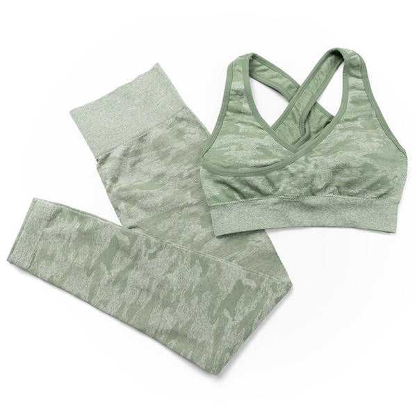 3Pcs Yoga Set Sport Suits Gym Wear Seamless Sportswear Workout Leggings Sports Bra Long Sleeves Crop Tops Fitness Clothing | Vimost Shop.