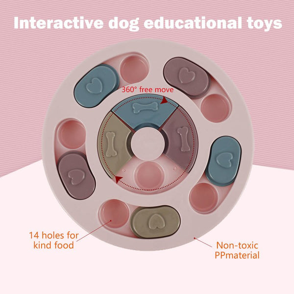 Pet Dog Puzzle Toys Round Interactive Slow Dispensing Feeding Pet Dog Training Games Increase IQ Feeder for Small Medium Dogs | Vimost Shop.