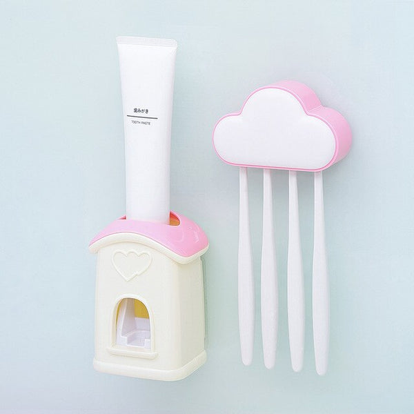 Cloud Toothbrush Holder Multifunction Toothpaste Toothbrush Storage Bathroom Accessories Child Convenient Toothpaste Dispenser | Vimost Shop.